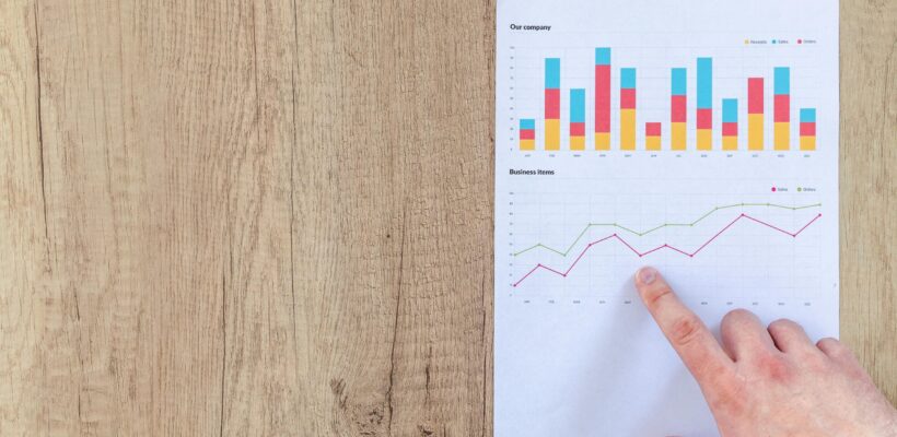 Financial charts or market growth graphic