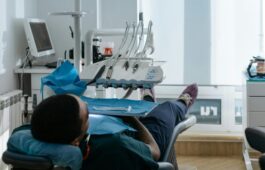 Healthcare clinic or dental chair setup